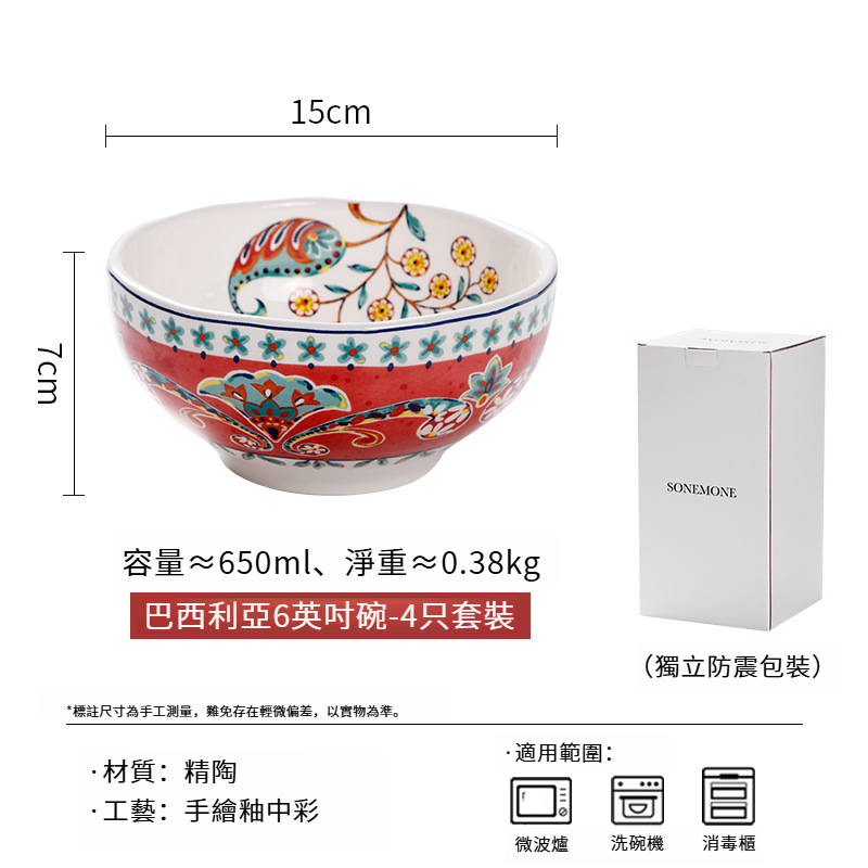 創意彩繪陶瓷麵碗