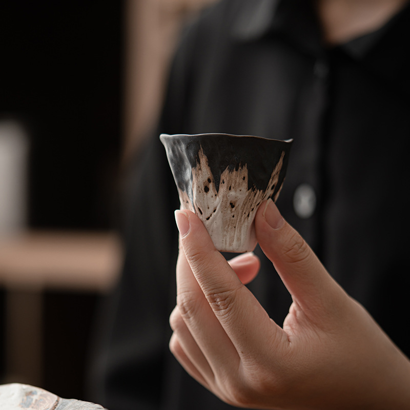 侘寂風手工粉引粗陶整套茶具套裝