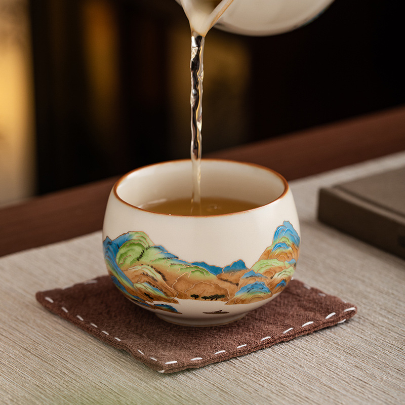 汝窯千裡江山龍蛋主人杯