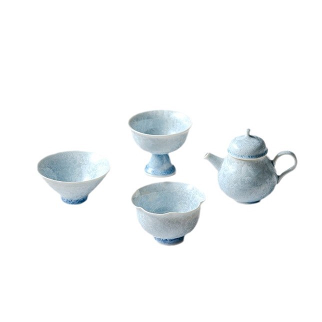 結晶釉窯變花口主人杯單杯