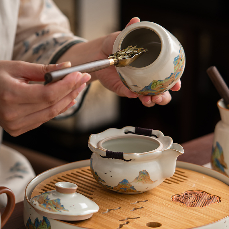 汝窯千裡江山功夫茶具套裝