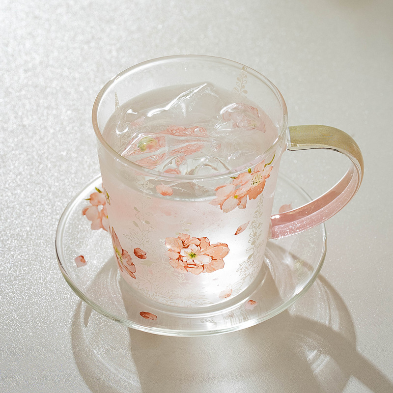 櫻草間春夏清新印花咖啡杯