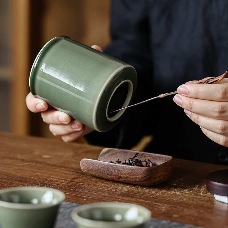 越窯青瓷小茶葉罐