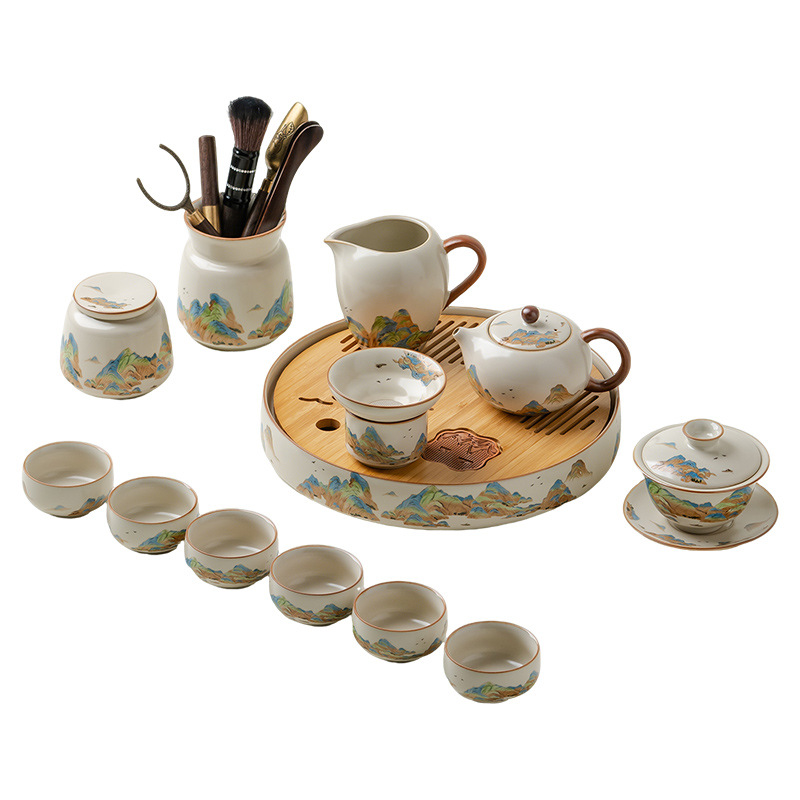 汝窯千裡江山功夫茶具套裝