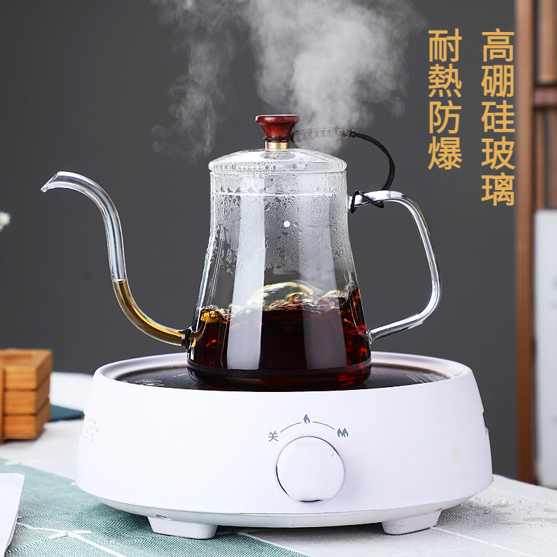 細嘴琥珀色咖啡壺可明火直燒