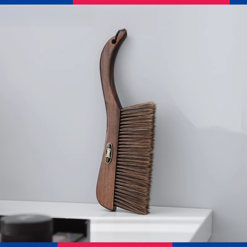 咖啡吧檯桌面清潔毛刷檀香木掃把清潔咖啡粉掃帚神器可掛起