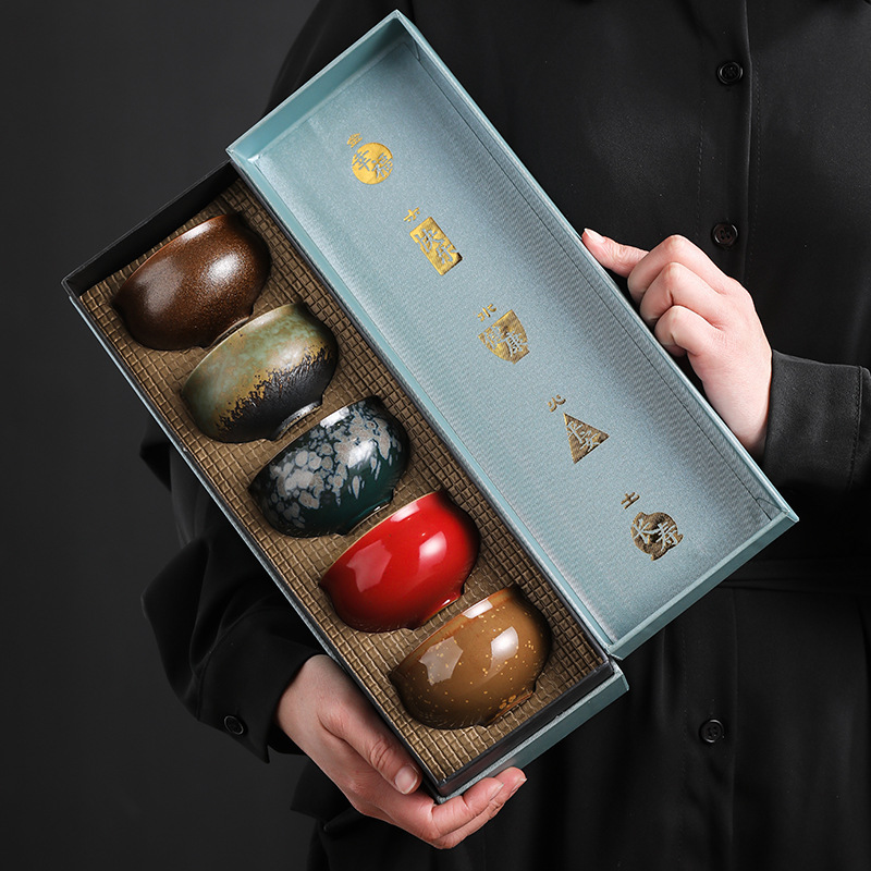 蓮蓬荷花浮雕四季杯