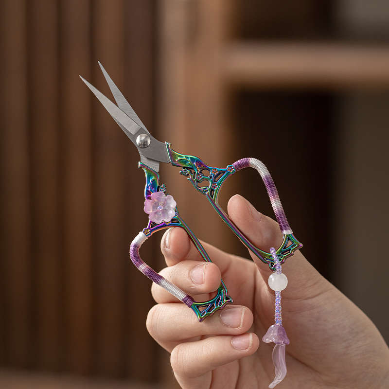 手工編織復古梅花小茶剪