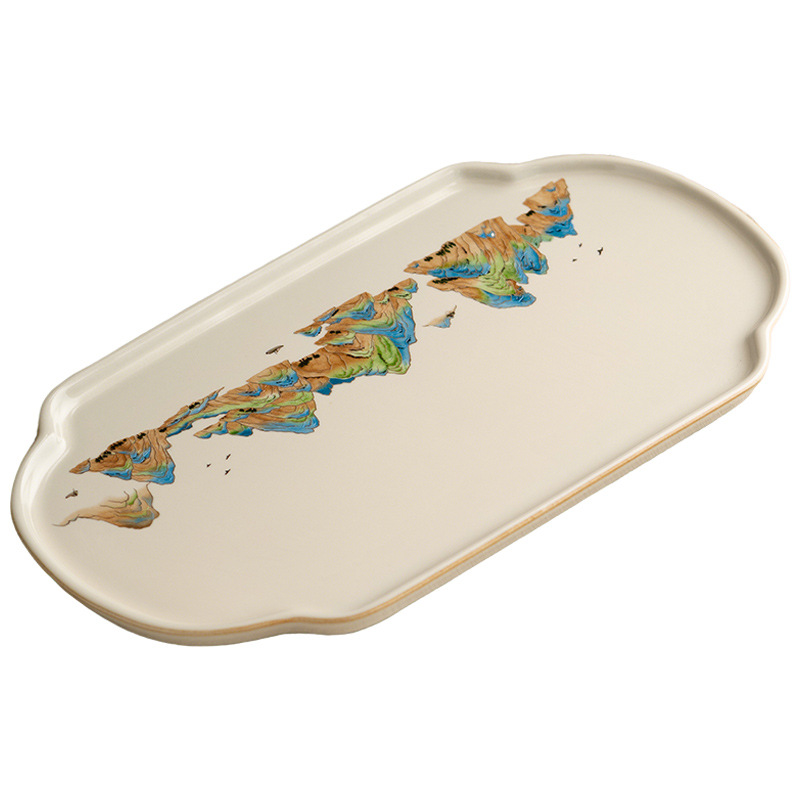 千里江山汝窯托盤