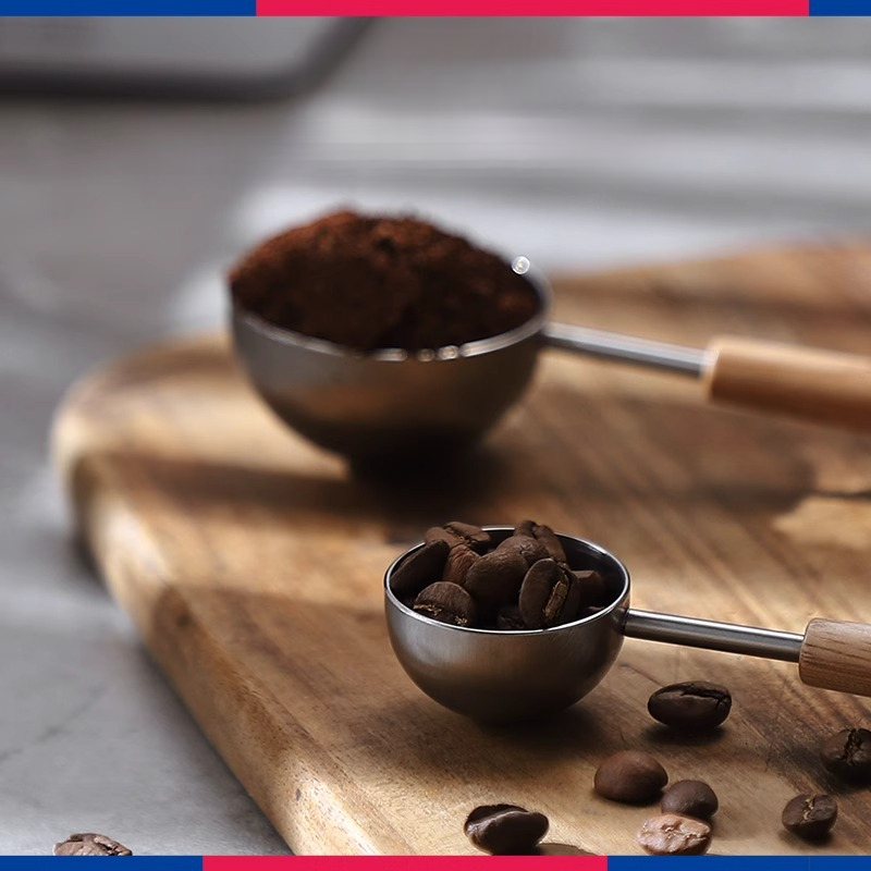 水曲柳木咖啡不鏽鋼咖啡量粉粉勺
