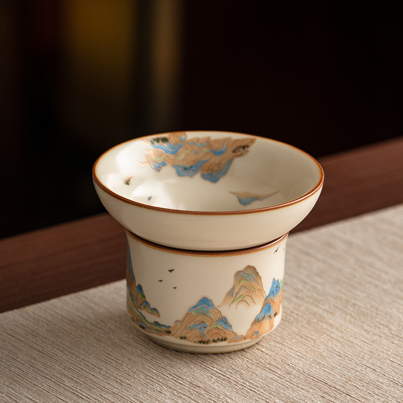 汝窯千裡江山茶漏