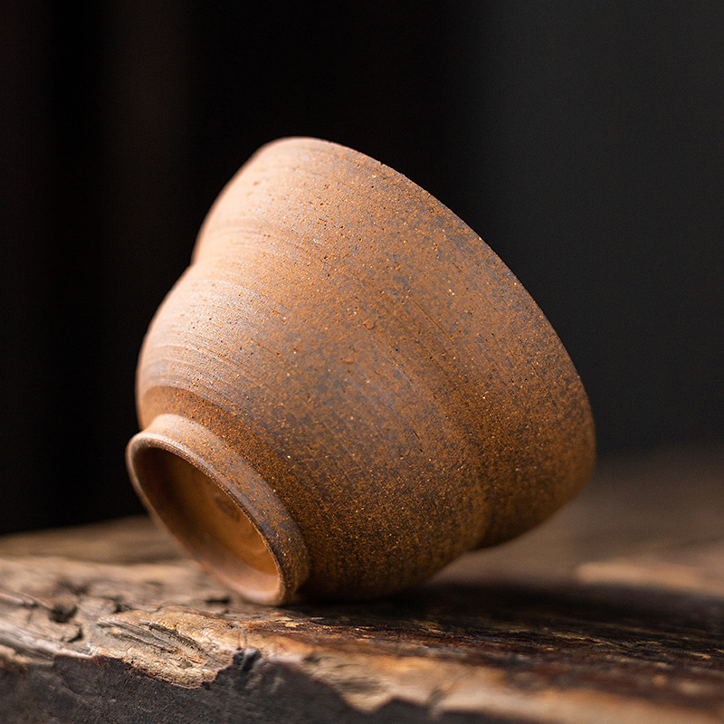 手工粗陶復古茶杯