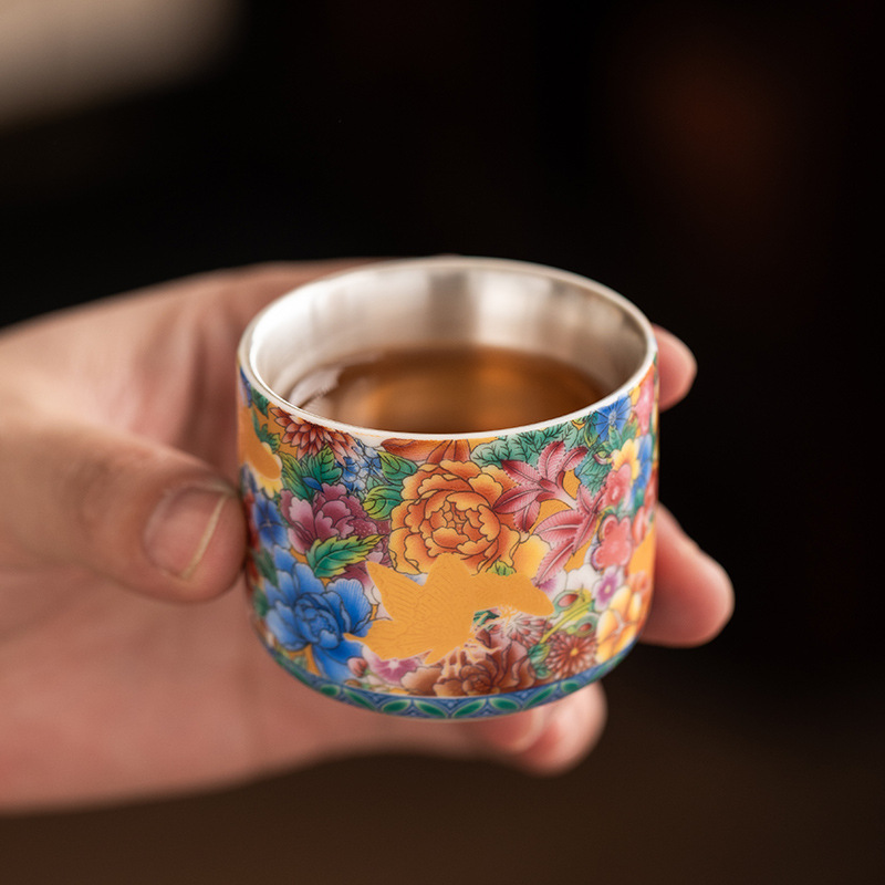 鎏銀主人品茗杯