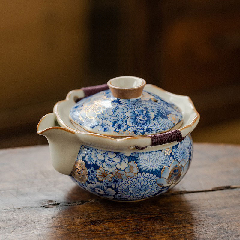 繁花汝窯手抓壺