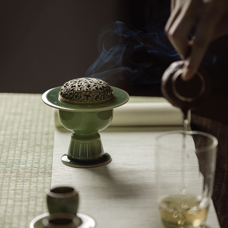 越窯清泉純銅香爐