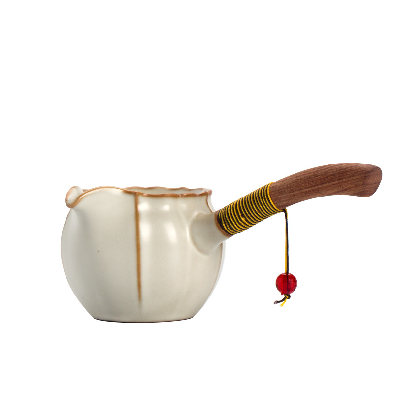 加厚汝窑側把公道杯