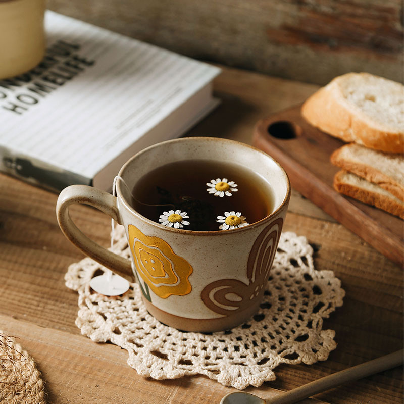 日式復古釉下彩咖啡杯