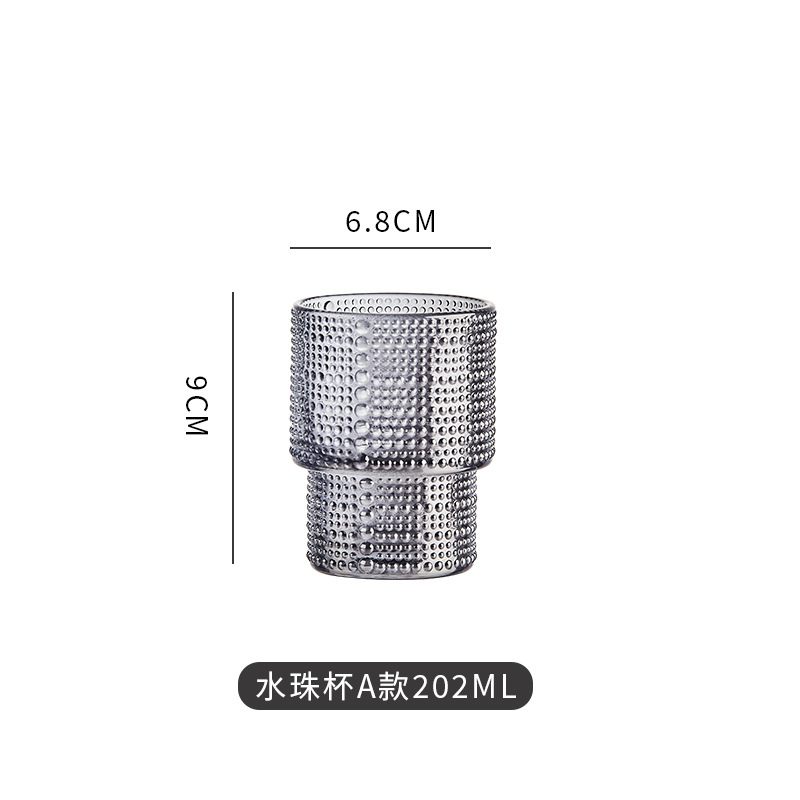 可叠海棠花浮雕玻璃杯