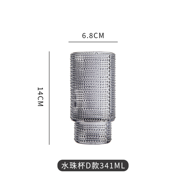 可叠海棠花浮雕玻璃杯