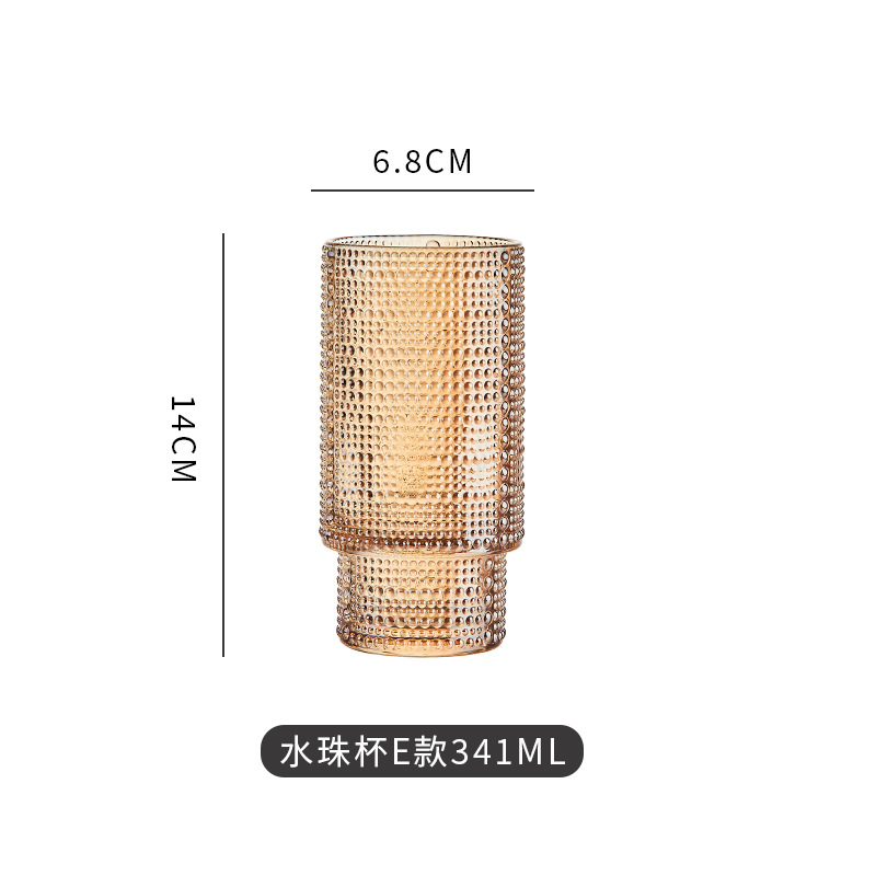 可叠海棠花浮雕玻璃杯