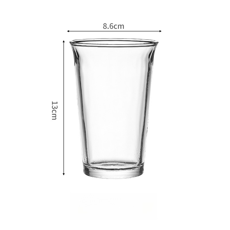 日式反口卷邊玻璃咖啡杯