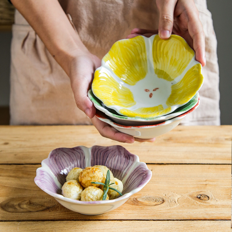 日式陶瓷朵朵淺碗