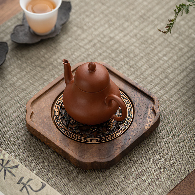 胡桃木壺承陶瓷壺墊
