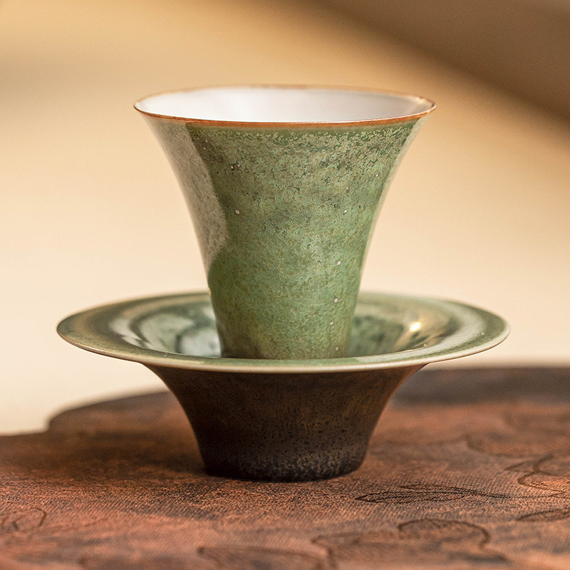 窯變碧綠星空套杯