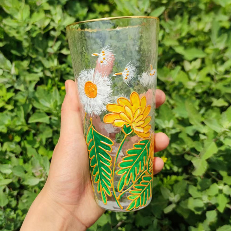 手繪錘紋水晶玻璃杯