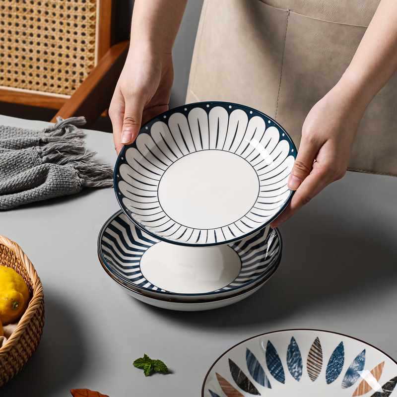 日式圓形餐碟盤