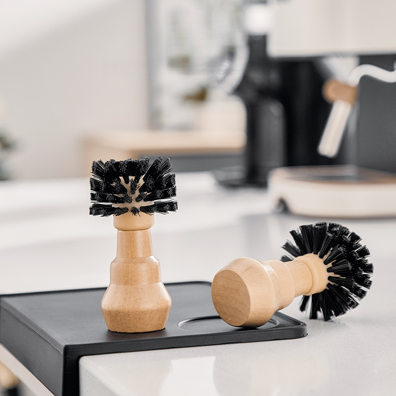 粉碗清潔毛刷咖啡機手柄實木清潔刷吧檯工具51/58mm通用