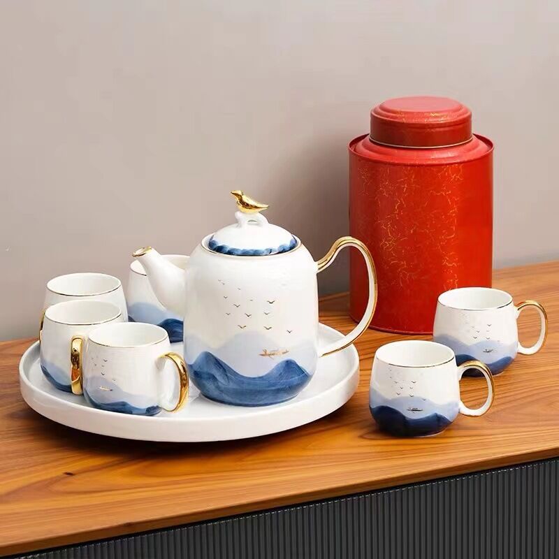 水墨陶瓷涼水杯