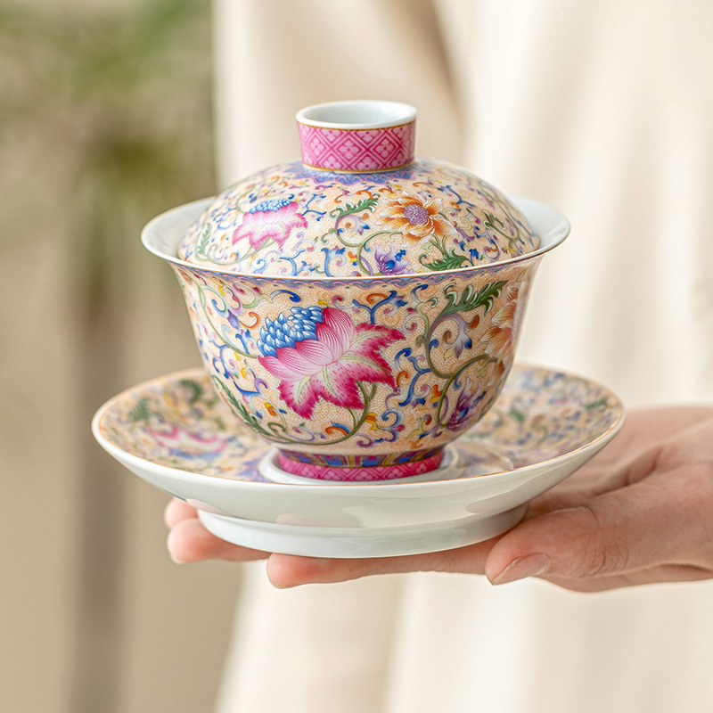 琺瑯彩玲瓏蓋碗