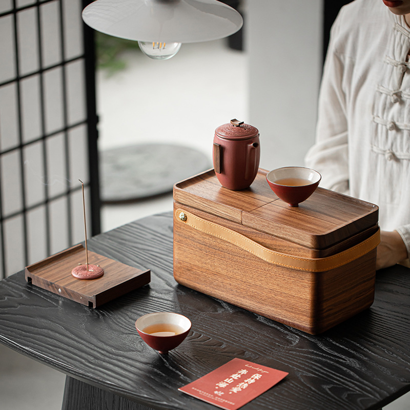 胡桃木差距收納箱