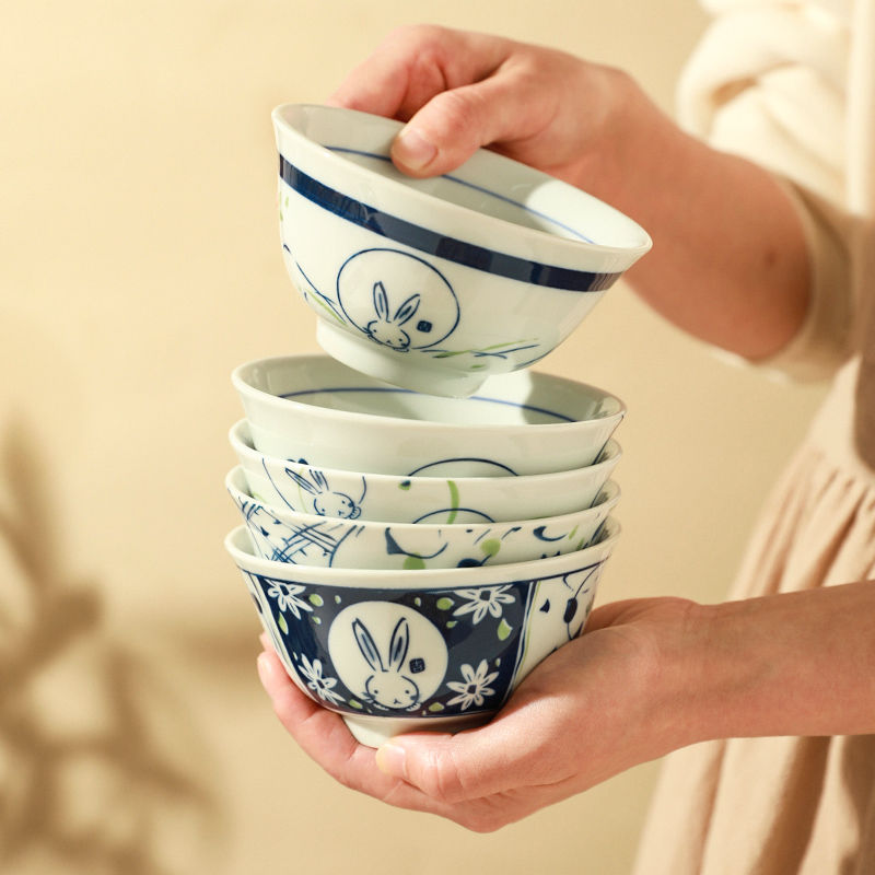 日式創意玉兔陶瓷米飯碗