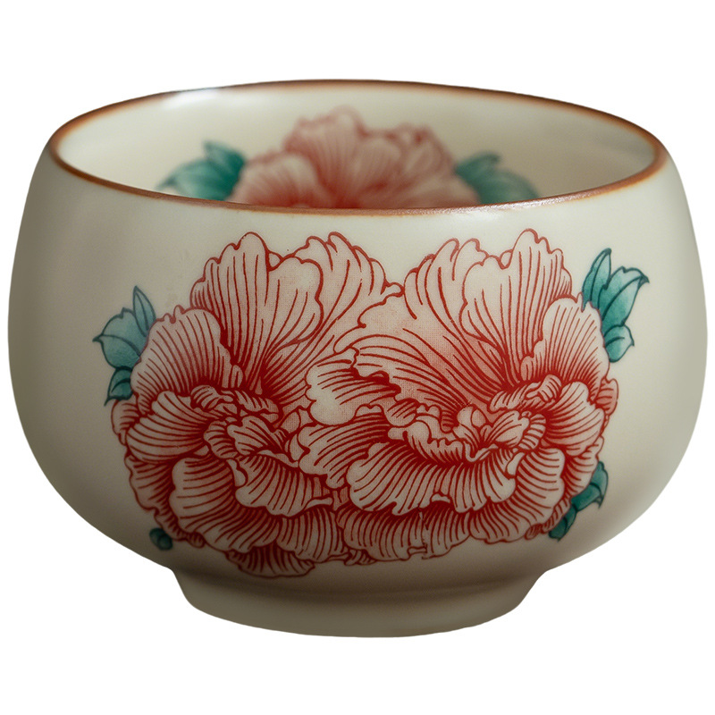 汝窯牡丹花龍蛋杯