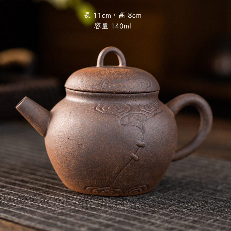 手工粗陶無釉原礦茶壺