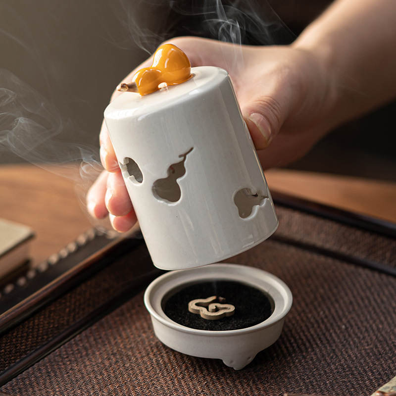 葫蘆草木灰陶瓷香爐