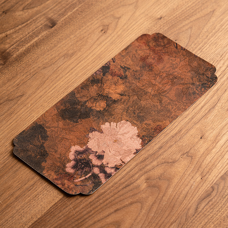 香雲紗牡丹圖長方防水茶席桌墊