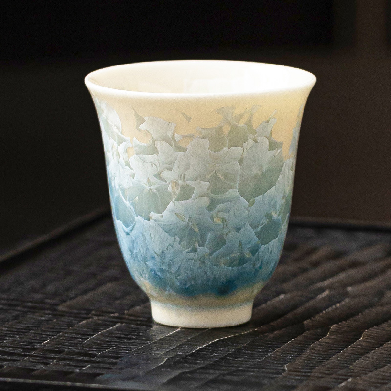 結晶釉湖綠聞香杯