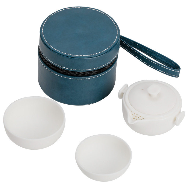 羊脂玉白瓷便攜式旅行茶具