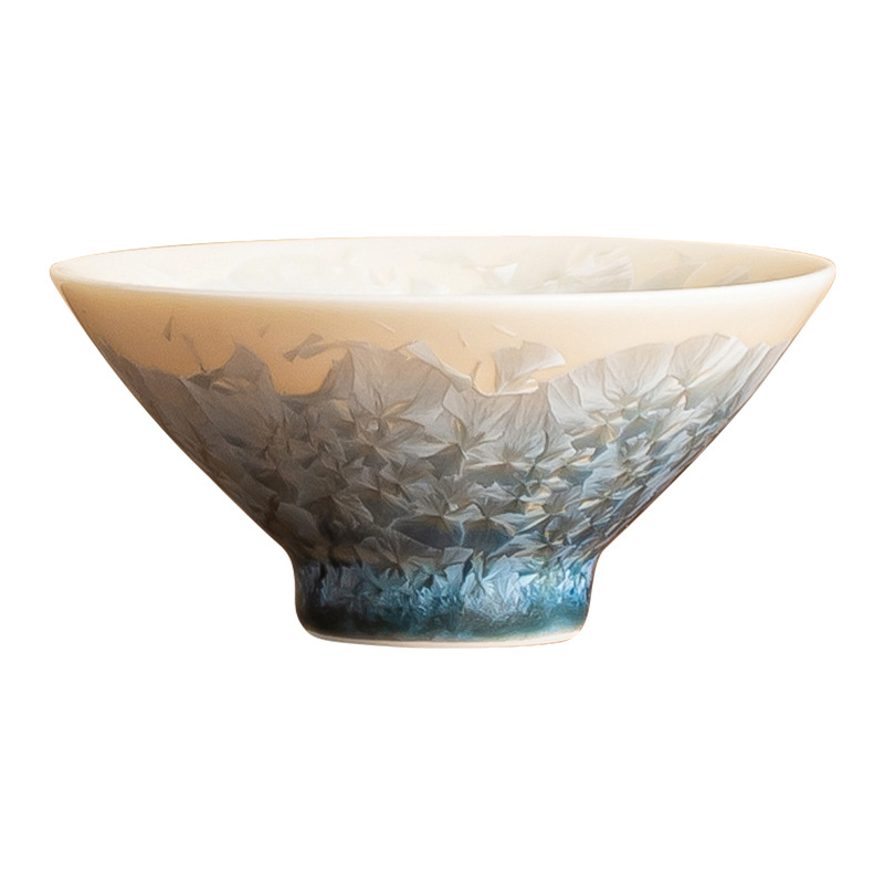 結晶釉湖綠斗笠杯