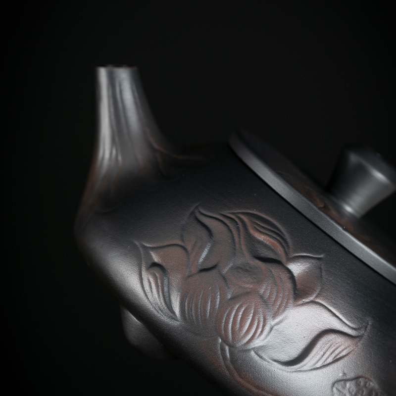 紫陶蓮藕石瓢壺