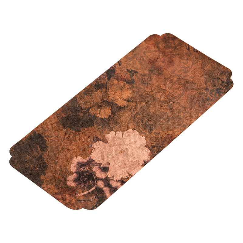 香雲紗牡丹圖長方防水茶席桌墊