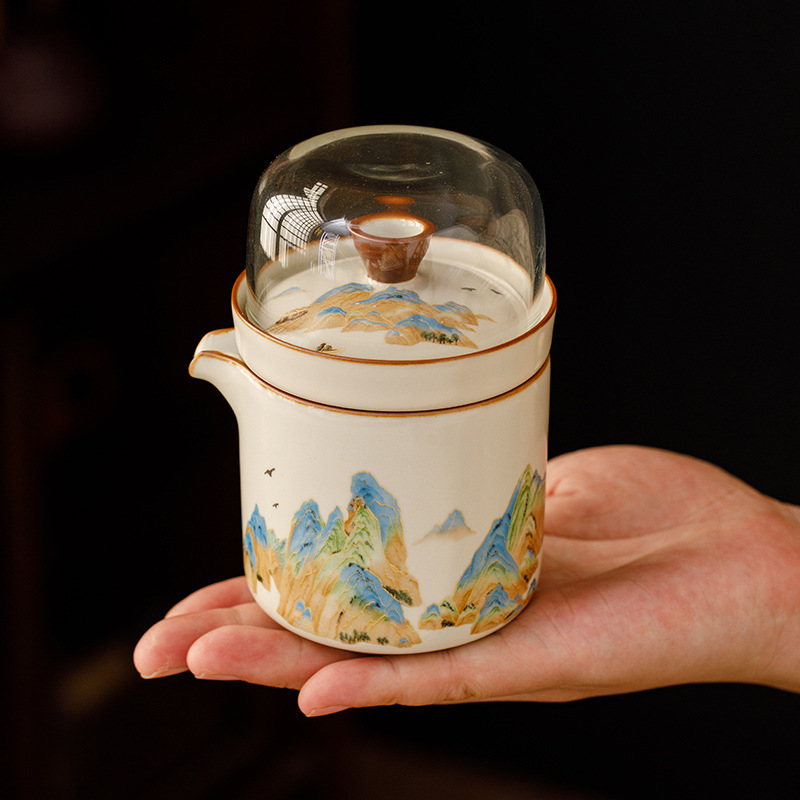 汝窯陶瓷遠山快客杯