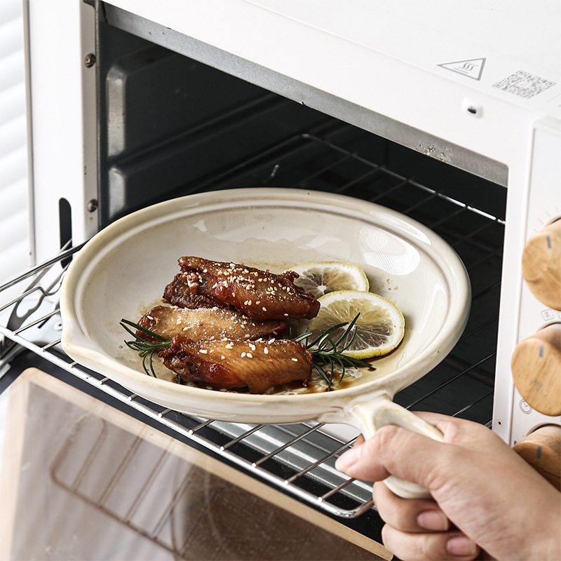 日式窯變雛菊單柄盤