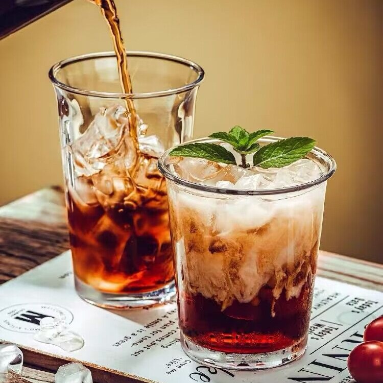 復古易拉罐捲邊拿鐵杯果汁杯