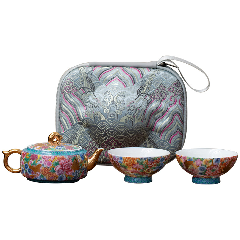高顏值琺瑯彩宮燈旅行茶具