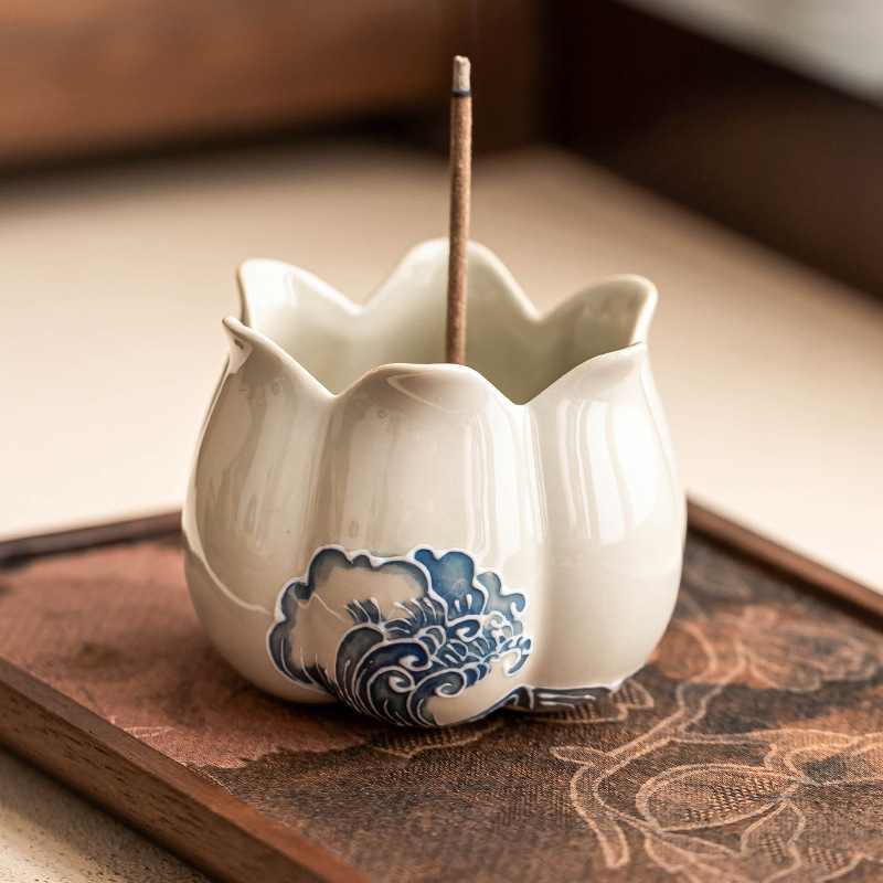 堆雕海浪綻放香爐香插