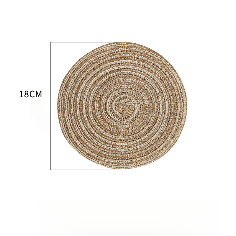 日式手工苧麻年輪編織隔熱墊